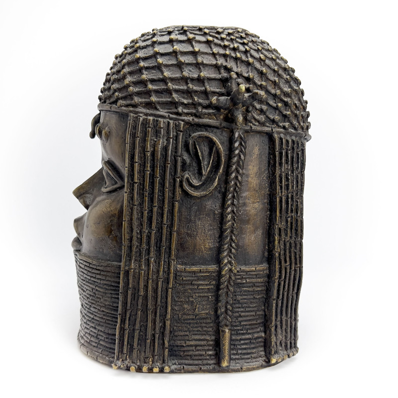 Nigerian Benin King Bronze Bust