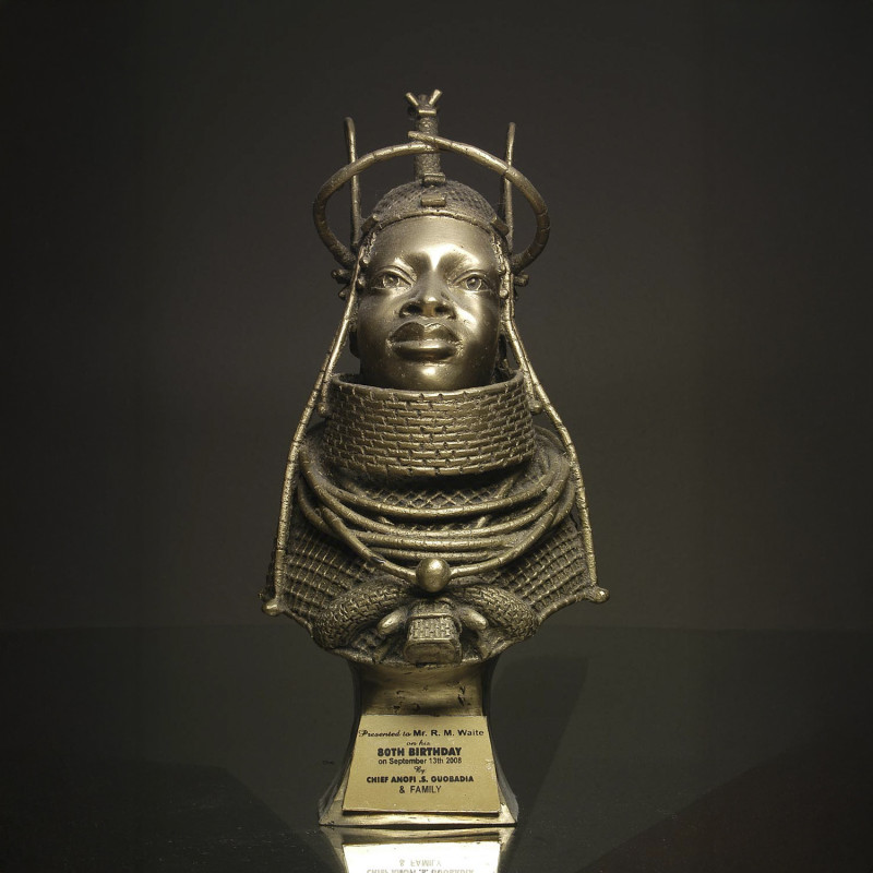 Nigerian Benin Edo King Bronze Bust