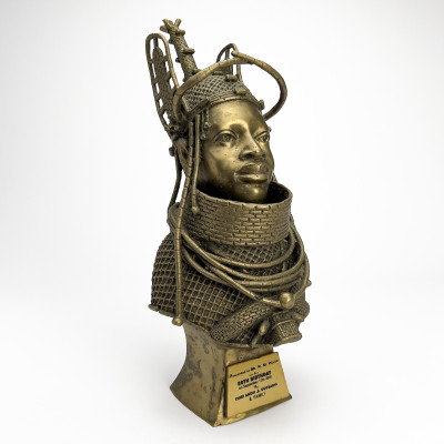 Nigerian Benin Edo King Bronze Bust