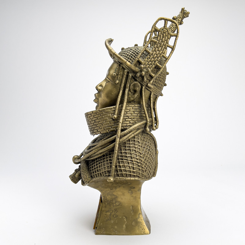 Nigerian Benin Edo King Bronze Bust