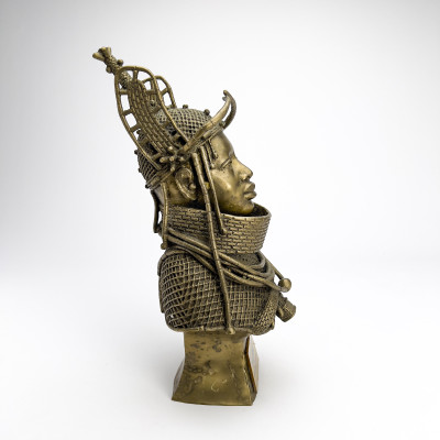 Nigerian Benin Edo King Bronze Bust