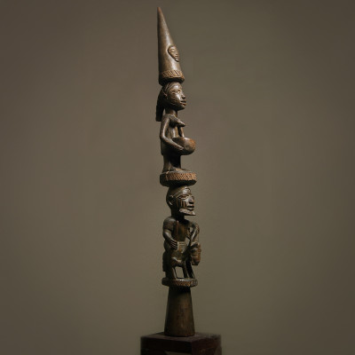 Image for Lot Yoruba, Nigeria Figural House Post