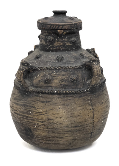 Primitive European Earthware Lidded Jug