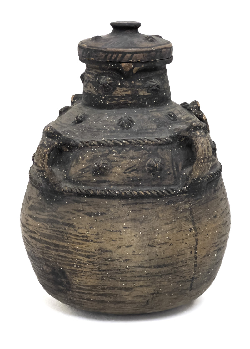 Primitive European Earthware Lidded Jug