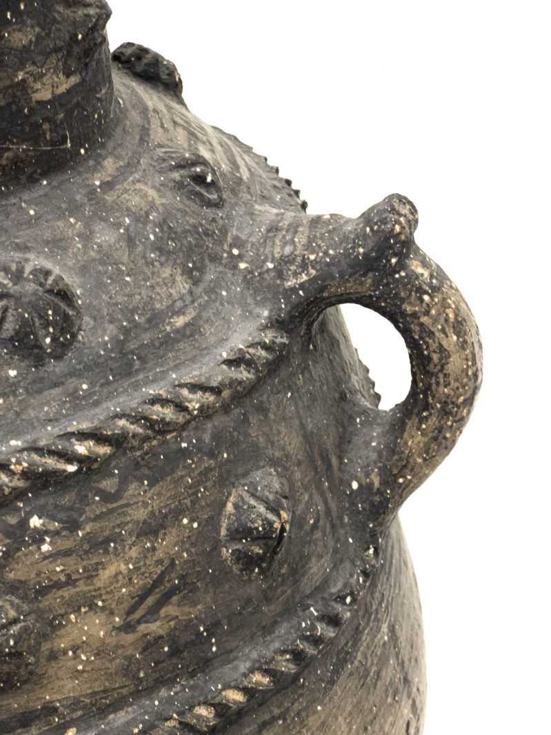 Primitive European Earthware Lidded Jug