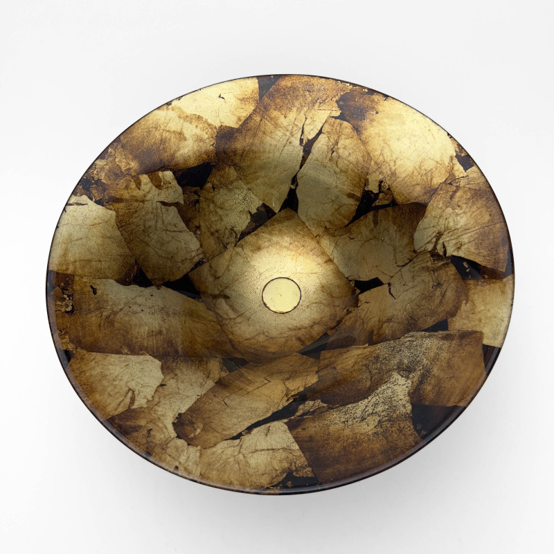 Lavorazione Arte Murano Avventurina Large Footed Centerpiece