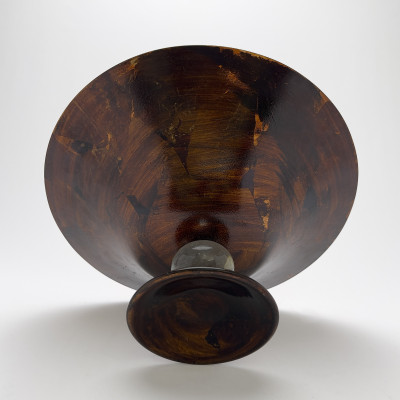 Lavorazione Arte Murano Avventurina Large Footed Centerpiece