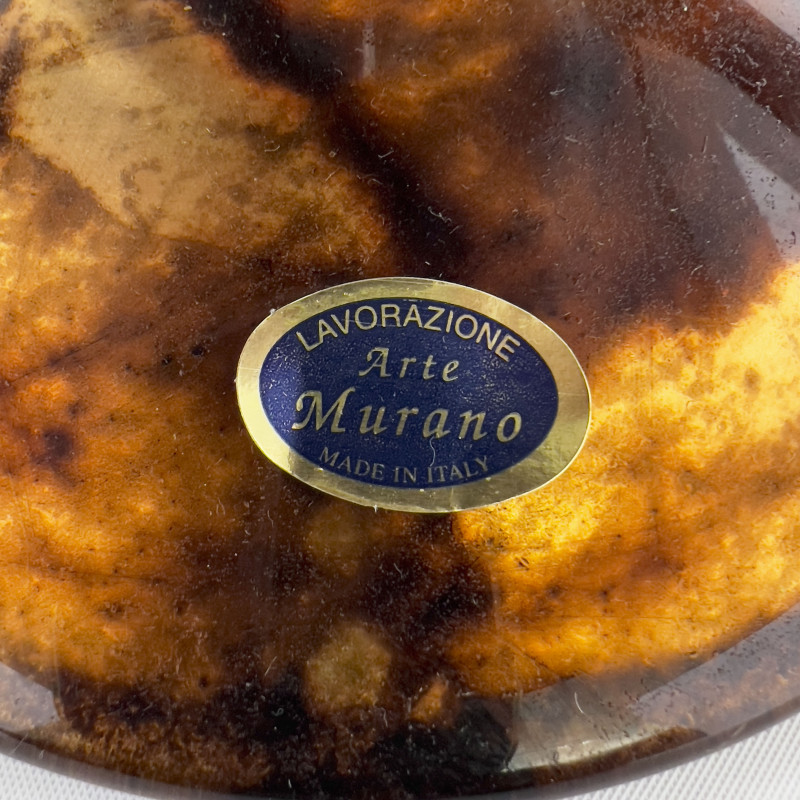 Lavorazione Arte Murano Avventurina Large Footed Centerpiece