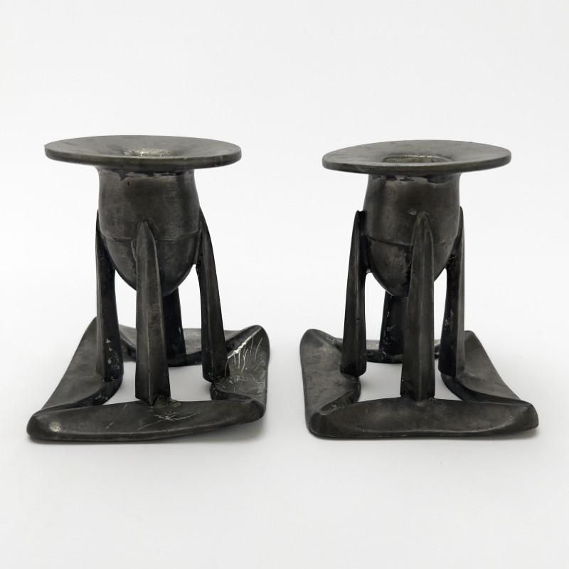 Archibald Knox - Tudric Candlesticks for Liberty &amp; Co., Pair