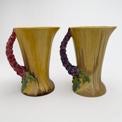 Image for Lot Clarice Cliff - Pair of Bizarre Pitchers in "My Garden"