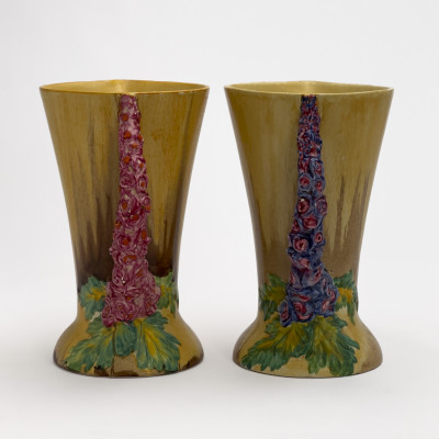 Clarice Cliff - Pair of Bizarre Pitchers in &quot;My Garden&quot;