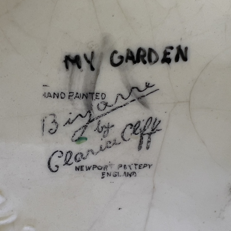 Clarice Cliff - Pair of Bizarre Pitchers in &quot;My Garden&quot;