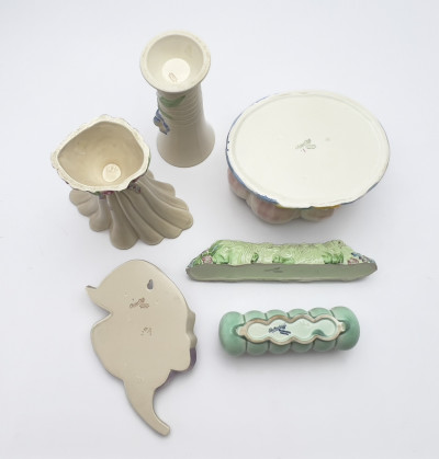 Clarice Cliff - Newport Pottery Ceramic Vessels with Floral Motifs, Group of 6