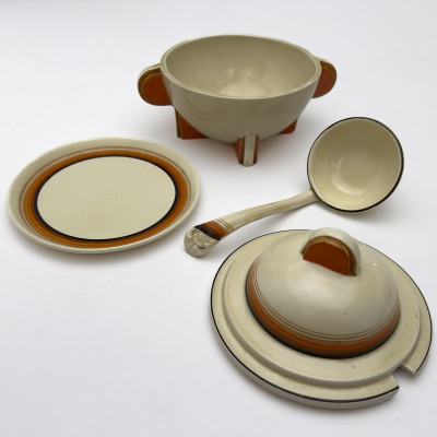 Clarice Cliff - Bizarre Ceramic Vessels in Various Patterns, Group of 5