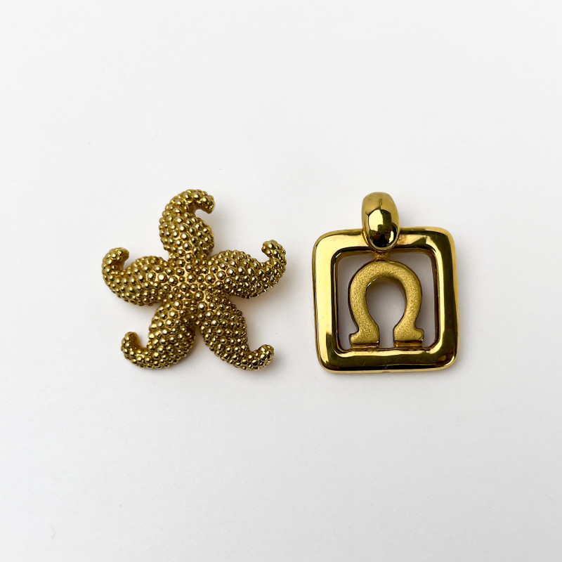 Gold Pendant and Pin