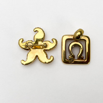 Gold Pendant and Pin
