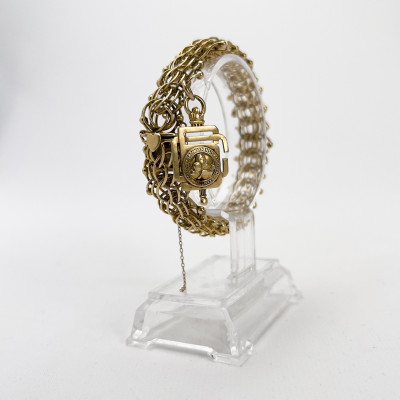Image for Lot Multi Link Gold Bracelet with Charm