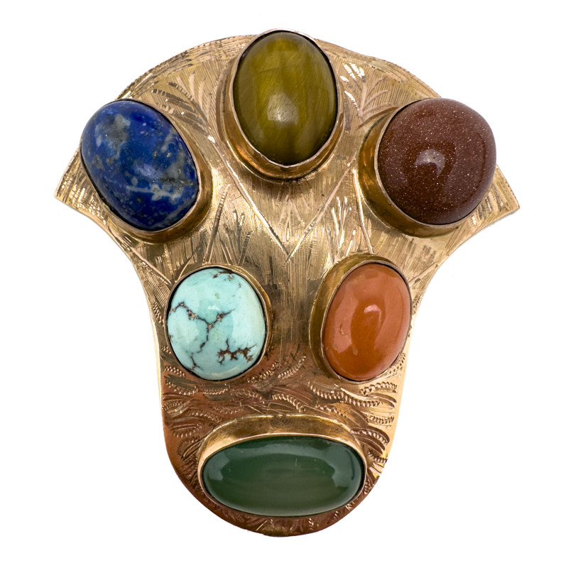 Rose Gold Gemstone Brooch