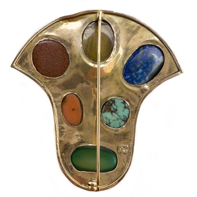 Rose Gold Gemstone Brooch