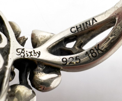 Barbara Bixby - Sterling and 18K Gold Abalone Skull Ring and Bracelet