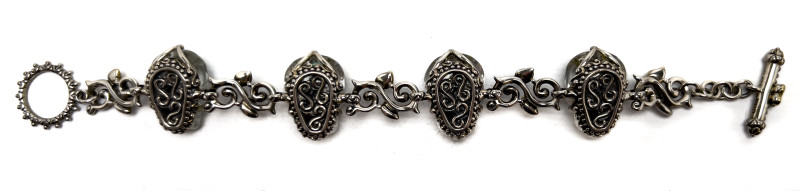 Barbara Bixby - Sterling and 18K Gold Abalone Skull Ring and Bracelet