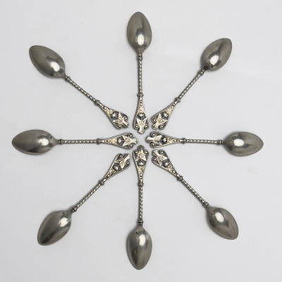 J.M. Van Kempen &amp; Sons - Sterling Silver Demitasse Spoons (8)