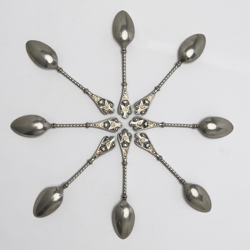J.M. Van Kempen &amp; Sons - Sterling Silver Demitasse Spoons (8)