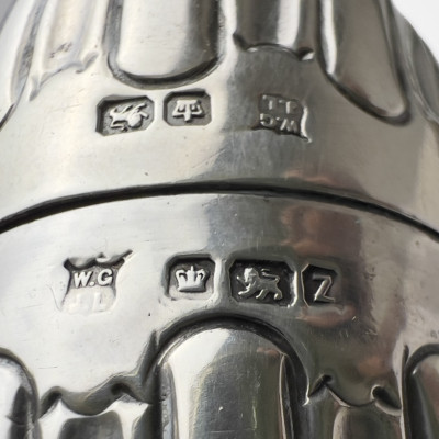 Group of Silver Salt Shakers and Cellars With Two Spoons