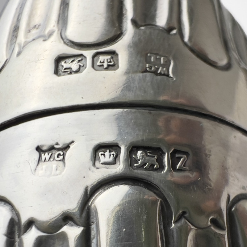 Group of Silver Salt Shakers and Cellars With Two Spoons