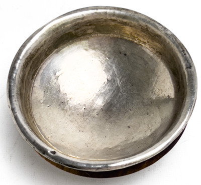 Silver Chinese Tea Bowl with Hardstone