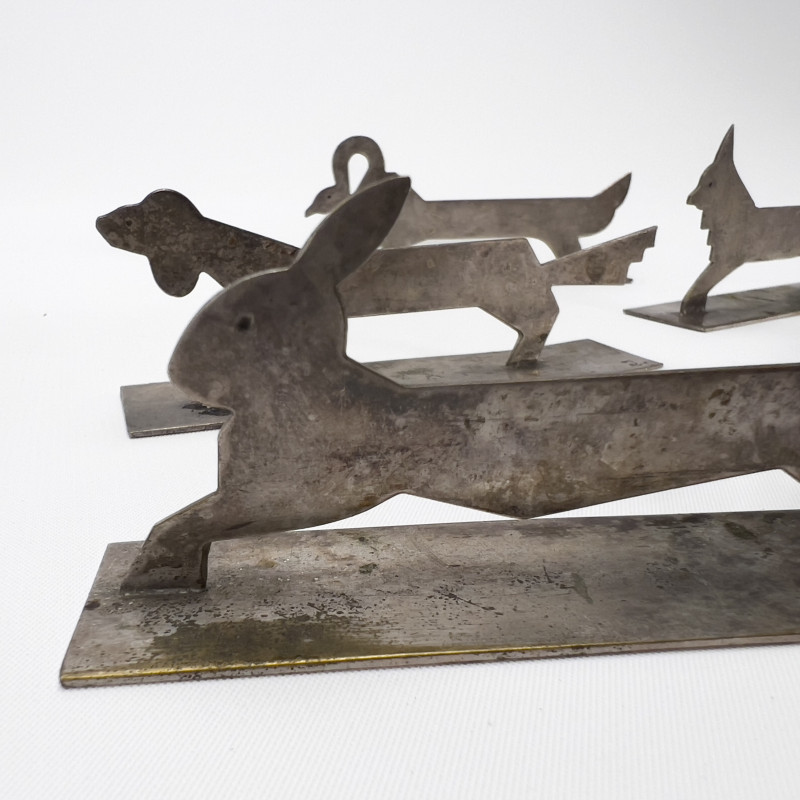 Sterling Knife Rests with Animal Motifs