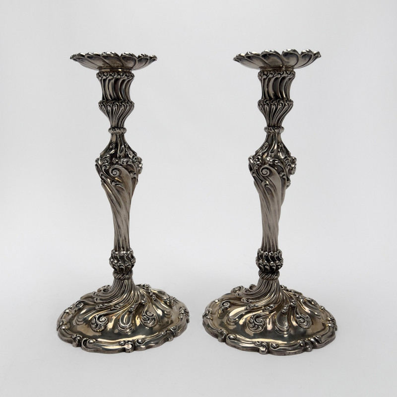 Howard &amp; Co. - Silver Repousse Candlesticks