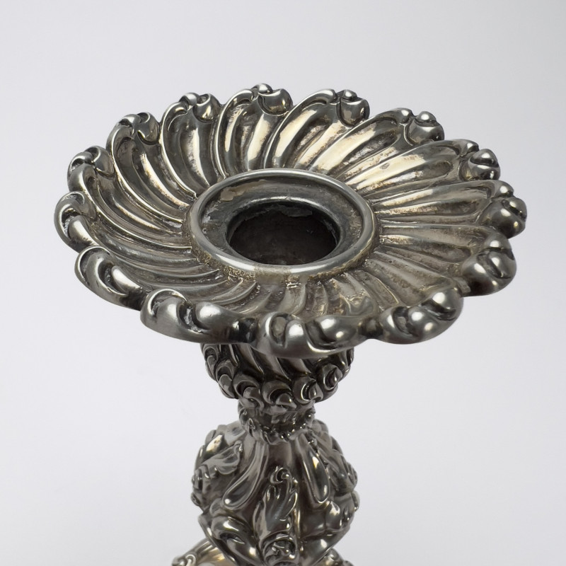 Howard &amp; Co. - Silver Repousse Candlesticks