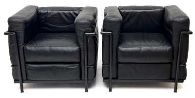 Image for Lot Le Corbusier LC2 style Armchairs, Pair