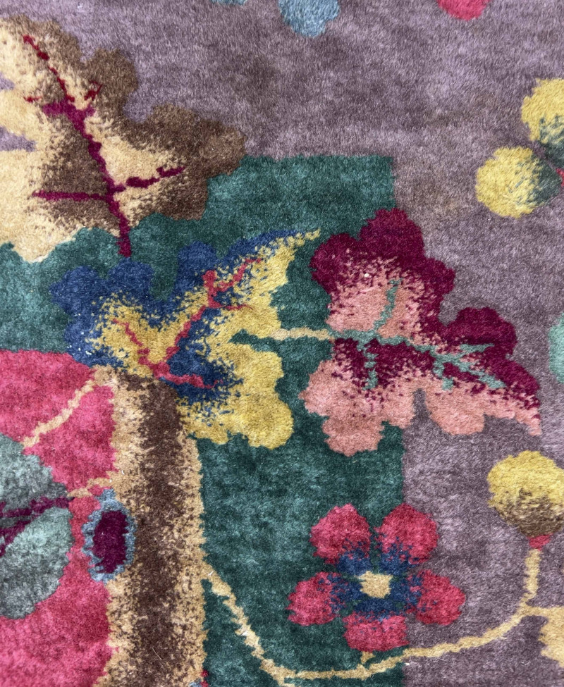 Magenta Nichols Carpet with Hanging Lamps