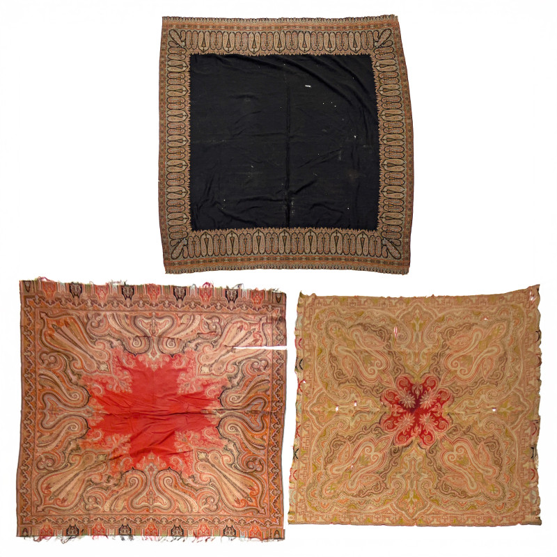 Victorian Paisleys and Shawls, Group of 3