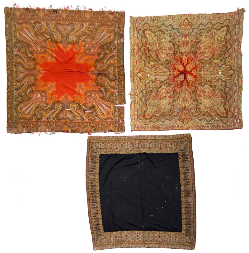 Victorian Paisleys and Shawls, Group of 3