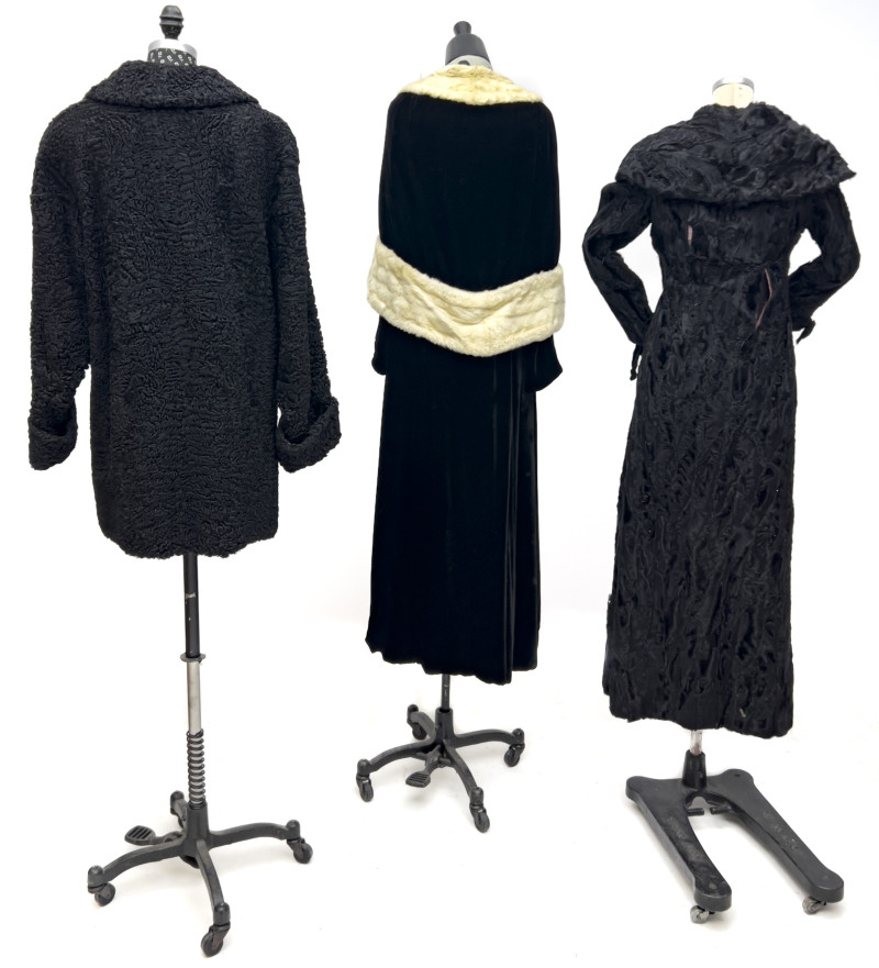 Black Fur Coats, Group of 3