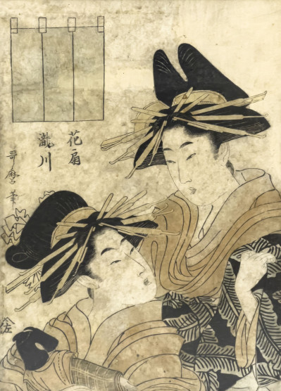 Image for Lot Kitagawa Utamaro - Takigawa and Hanaogi of the Ogiya House