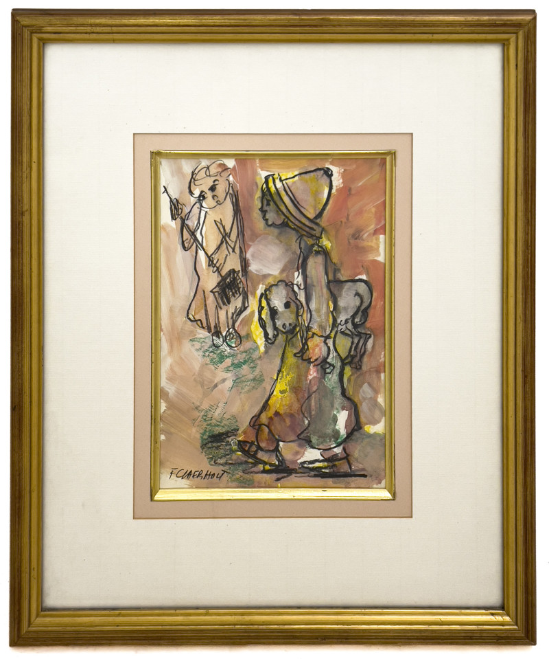 Frans Martin Claerhout - Untitled (Figures with Lamb)