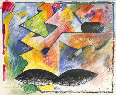 Image for Lot Robert Hudson - Untitled (Forms in Yellow, Blue, and Black)