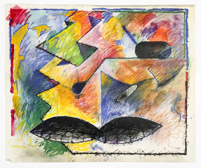 Robert Hudson - Untitled (Forms in Yellow, Blue, and Black)