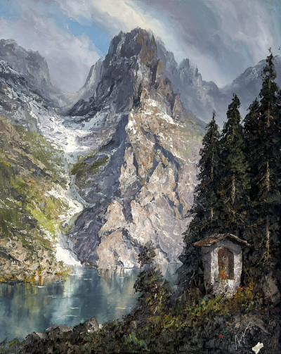 Image for Lot Herbert August Uerpmann - Lake House in the Mountains