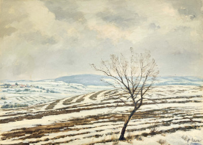 Image for Lot Hubert Bauer - Snowy Distant Village