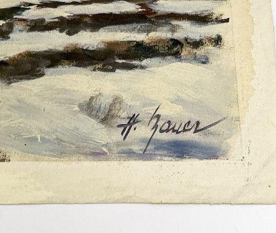 Hubert Bauer - Snowy Distant Village