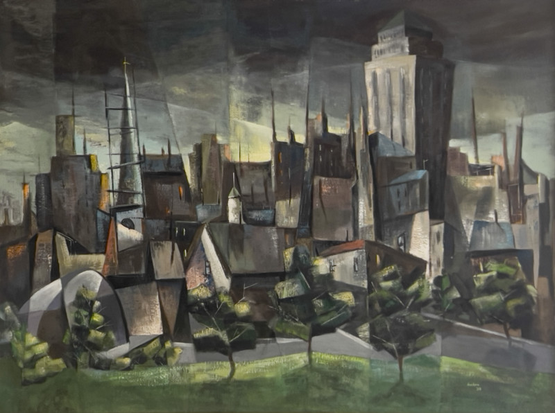 Philip Burnham Hicken - Untitled (Cityscape)