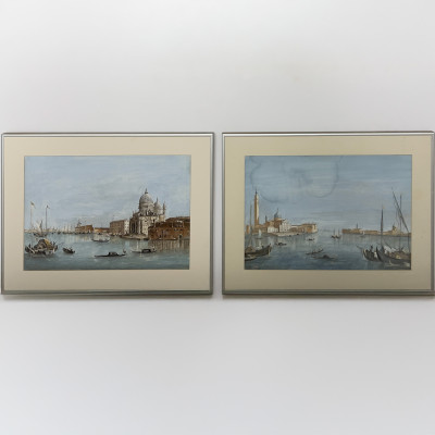 Image for Lot Artist Unknown - Two Venetian Canal Scenes