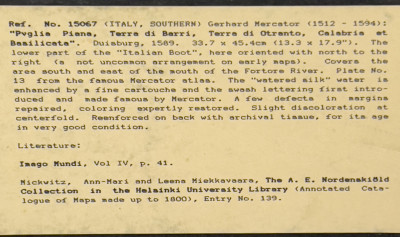 Gerardus Mercator - Map of Southern Italy