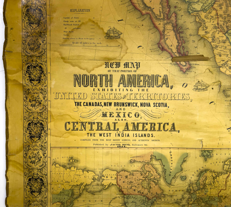 1854 Map of North America