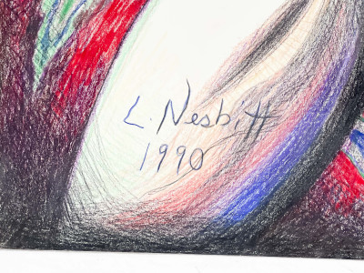 Lowell Nesbitt - Male Torso with Red Floral Background